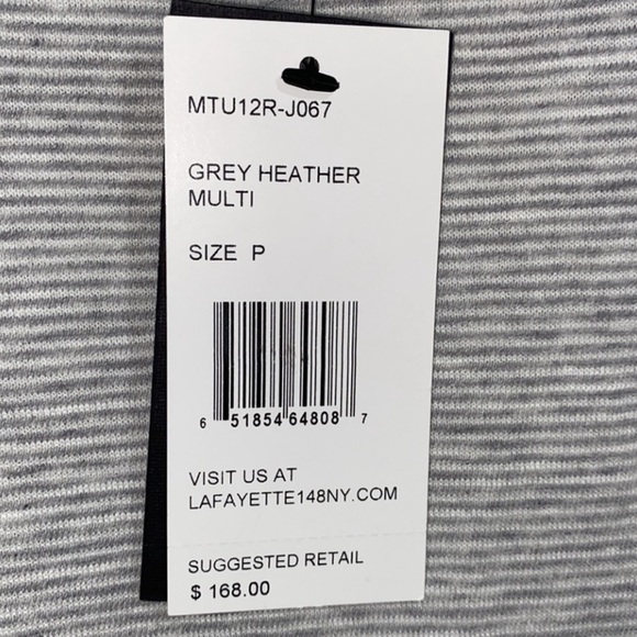 Lafayette 148 shirt NEW small soft gray heather multi striped - Picture 4 of 5